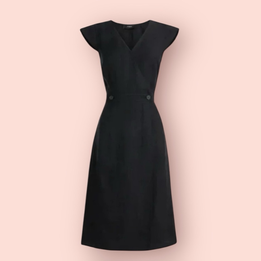 J. CREW Black Linen Cupro Sheath Dress NWT